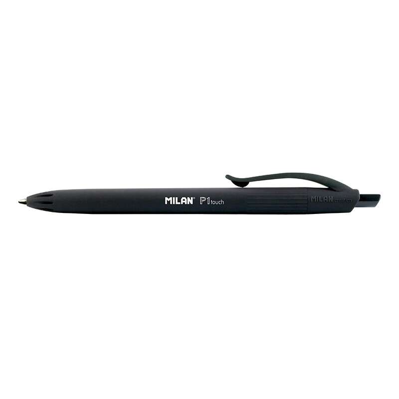 Milan P1 Touch Ballpoint Pen - Box of 25 - Retractable Ball - 1mm Round Tip - Oil-Based Ink - Smooth Writing - 1,200m Writing Range - Color of your choice