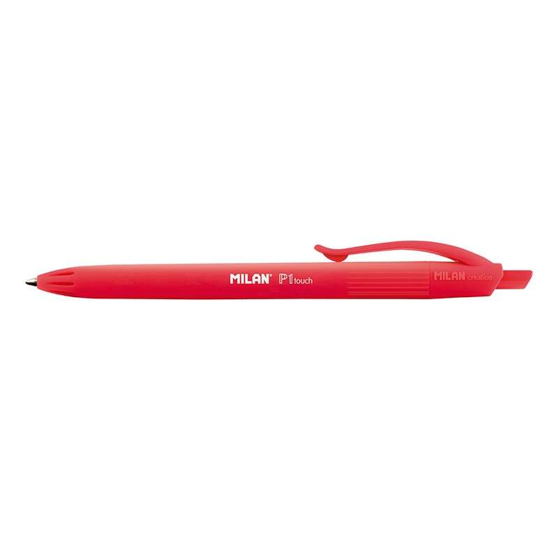 Milan P1 Touch Ballpoint Pen - Box of 25 - Retractable Ball - 1mm Round Tip - Oil-Based Ink - Smooth Writing - 1,200m Writing Range - Color of your choice