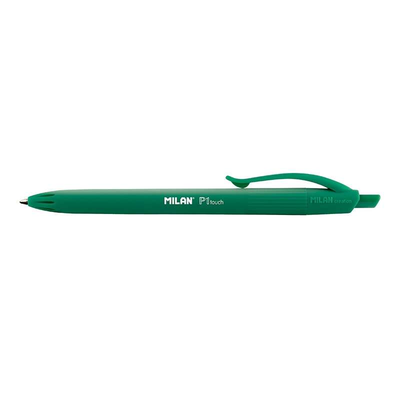 Milan P1 Touch Ballpoint Pen - Box of 25 - Retractable Ball - 1mm Round Tip - Oil-Based Ink - Smooth Writing - 1,200m Writing Range - Color of your choice