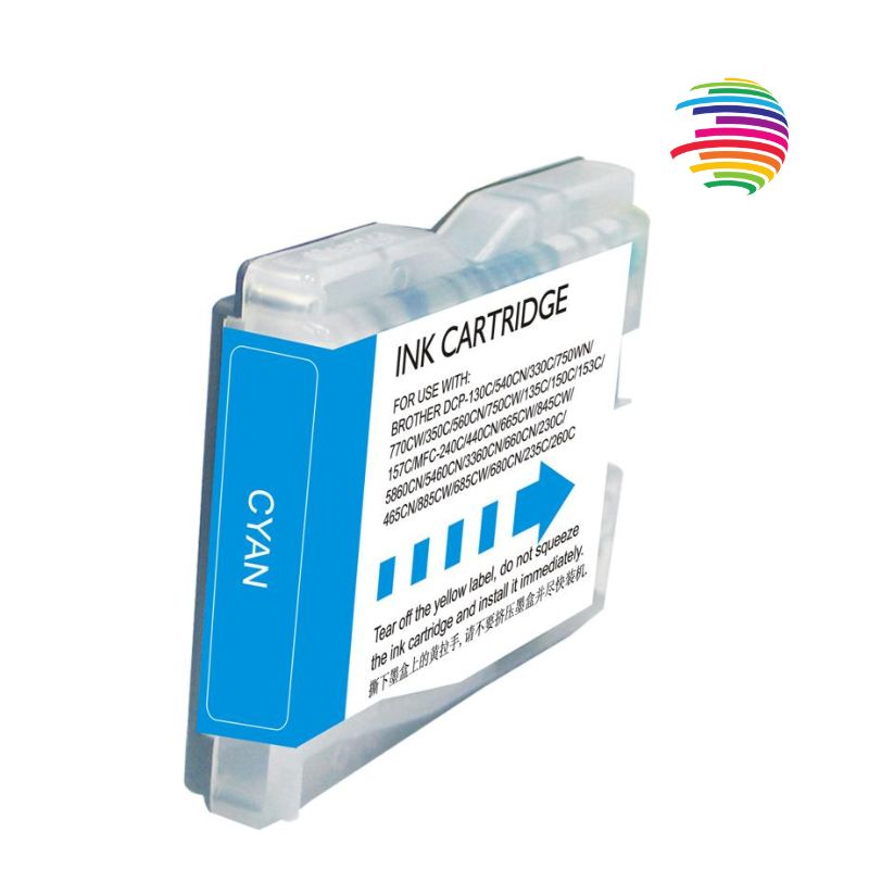 Brother LC1000XL/LC970XL Cyan Cartucho de Tinta Generico - Reemplaza LC1000C/LC970C