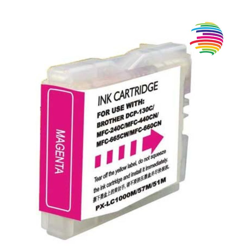 Brother LC1000XL/LC970XL Magenta Cartucho de Tinta Generico - Reemplaza LC1000M/LC970M
