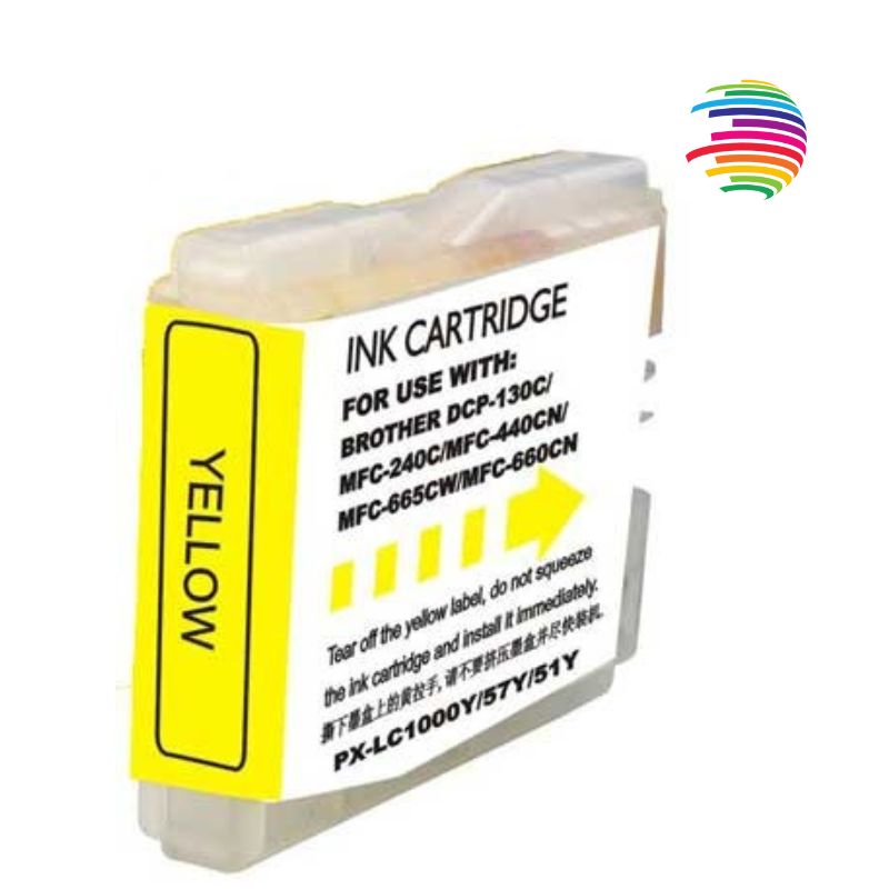Brother LC1000XL/LC970XL Amarillo Cartucho de Tinta Generico - Reemplaza LC1000Y/LC970Y