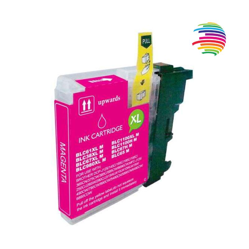 Brother LC980XL/LC1100XL/LC985XL Magenta Cartucho de Tinta Generico - Reemplaza LC980M/LC1100M/LC985M