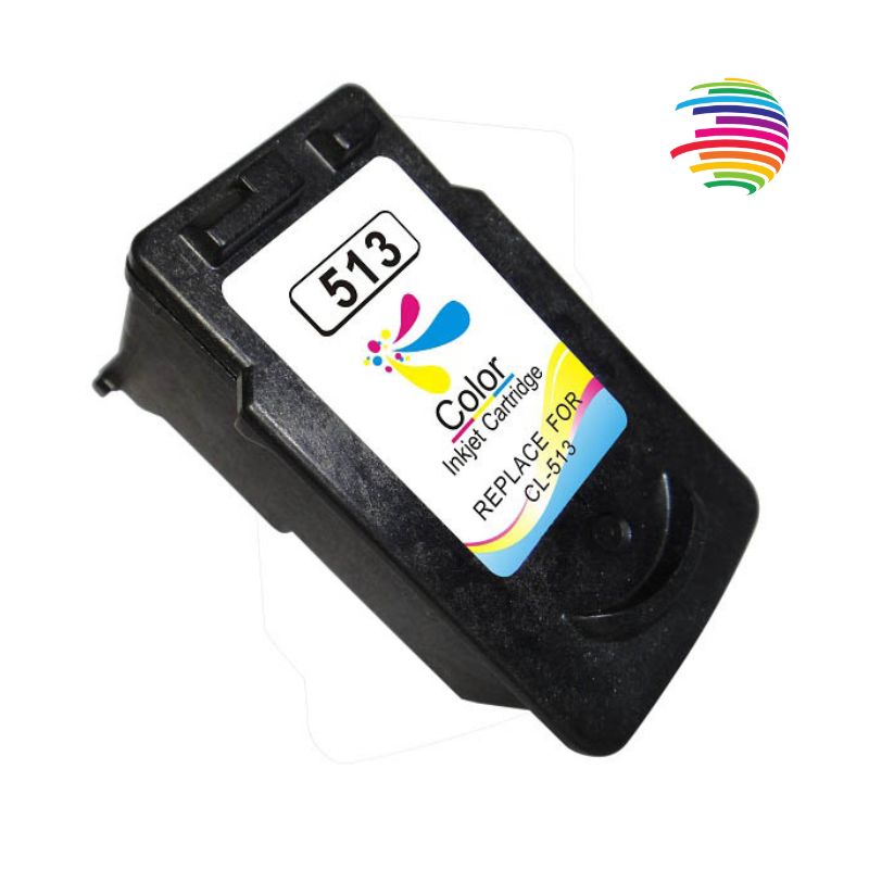 Canon CL513/CL511 Color Remanufactured Ink Cartridge - Displays Ink Level - Replaces 2971B001/2972B001