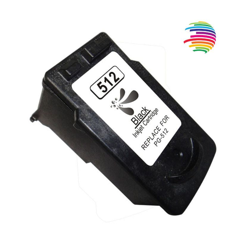 Canon PG512/PG510 Black Remanufactured Ink Cartridge - Displays Ink Level - Replaces 2969B001/2970B001