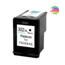 HP 302XL Negro Cartucho de Tinta Remanufacturado - 302 - Muestra Nivel de Tinta - Reemplaza F6U68AE/F6U66AE
