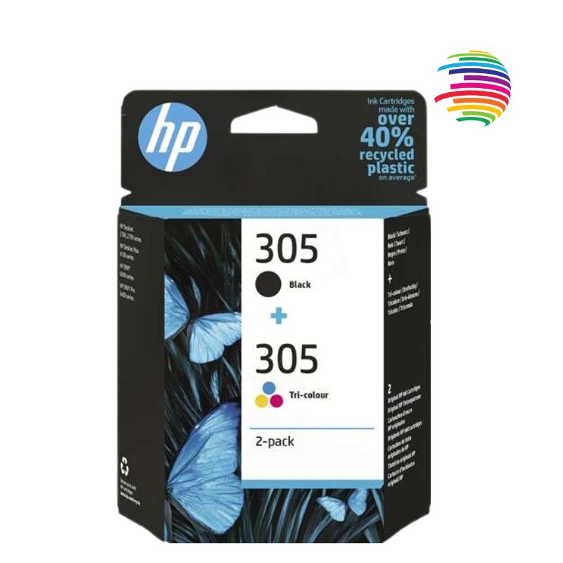 HP 305 Black + 305 Color 2-Pack Original Ink Cartridges - 6ZD17AE