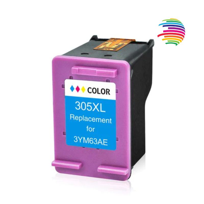 HP 305XL Color Cartucho de Tinta Remanufacturado - Muestra Nivel de Tinta -305- Reemplaza 3YM63AE/3YM60AE
