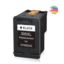 HP 305XL Negro Cartucho de Tinta Remanufacturado -305- Muestra Nivel de Tinta - Reemplaza 3YM62AE/3YM61AE