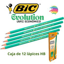 Bic Evolution Original Pencil - BOX of 12 - Hexagonal Graphite Pencil - Ultra-Resistant HB Lead - Woodless - Non-Splintering