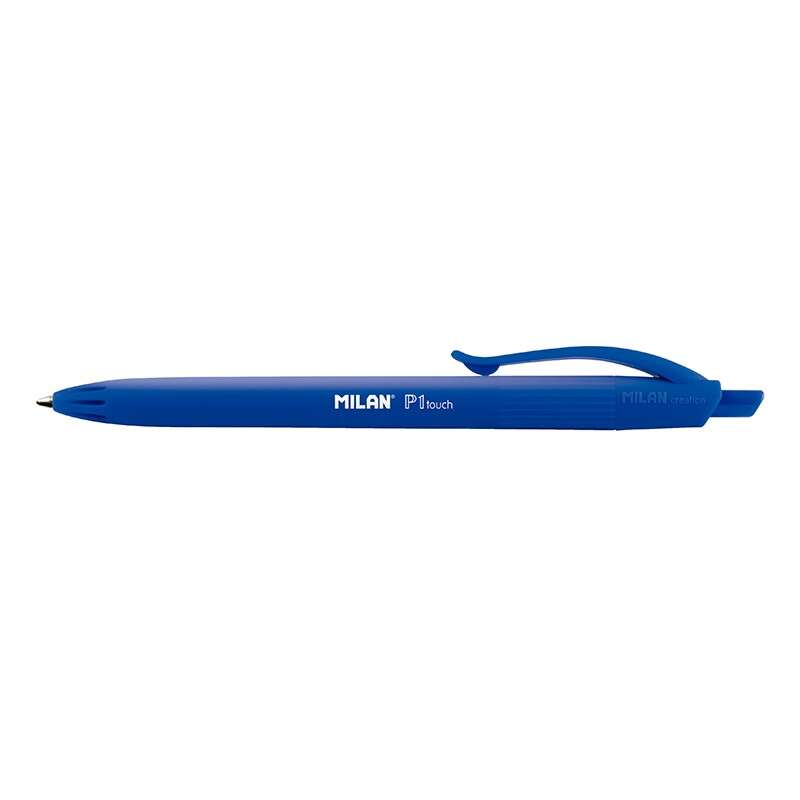 Milan P1 Touch Ballpoint Pen - Box of 25 - Retractable Ball - 1mm Round Tip - Oil-Based Ink - Smooth Writing - 1,200m Writing Range - Color of your choice