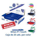 Milan P1 Touch Ballpoint Pen - Box of 25 - Retractable Ball - 1mm Round Tip - Oil-Based Ink - Smooth Writing - 1,200m Writing Range - Color of your choice