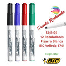 Bic Velleda 1741 Whiteboard Marker - Box of 12 - Round Tip - 1.2mm Stroke - Acetone-Based Ink - Optimal Erasability - Long-Lasting - Color of Your Choice