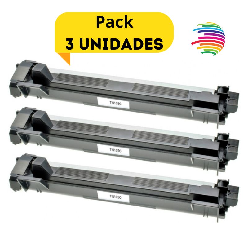 Brother TN1050 Pack of 3 Black Generic Toner Cartridges