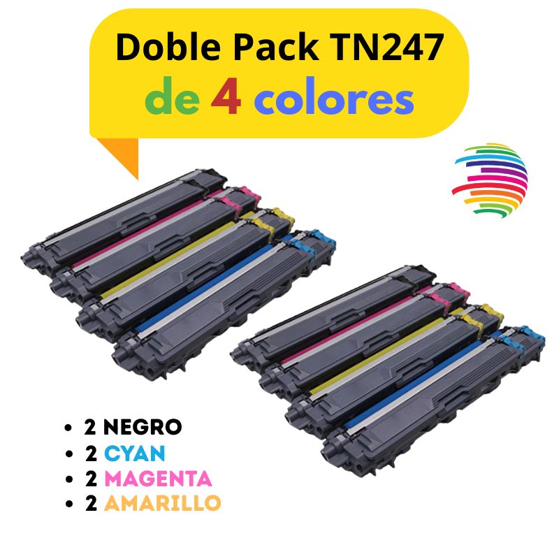 Brother TN247/TN243 Twin Pack of 8 Generic Toner Cartridges