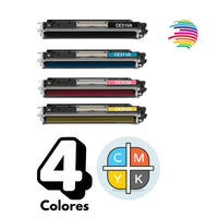 HP CE310A/CF311A/CF312A/CF313A PACK 4 COLORES Cartucho de Toner Generico - Reemplaza 126A/130A